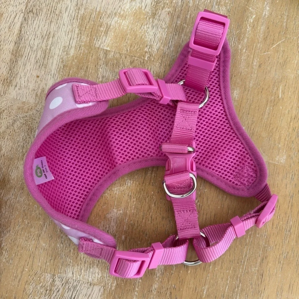 Pet Supplies Plus Pink and White Polka Dot Dog Harness with Adjustable Straps